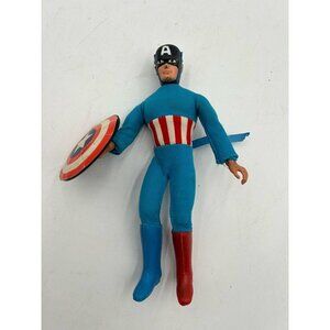 Vtg 1974 Marvel MEGO Captain America 8" Action Figure Doll Boots Costume Outfit